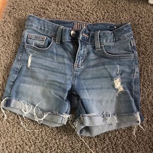 Denim distressed shorts Justice girls size 10